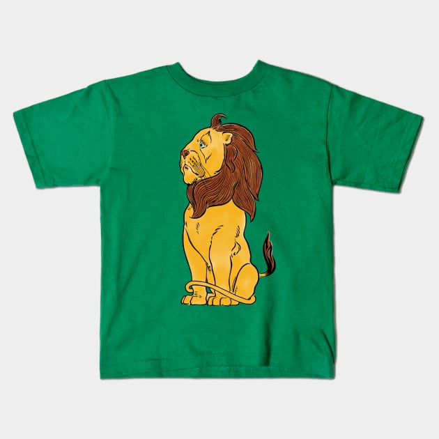 Vintage Lion from the Wizard of Oz Kids T-Shirt by MasterpieceCafe